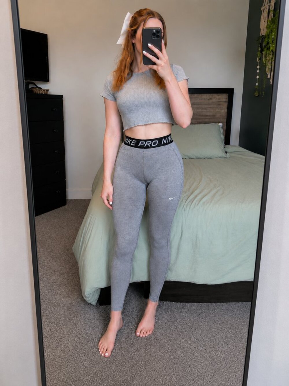 Nike Pro 365 Dri-Fit Smoke Gray Mesh Training Compression Pants Leggings Size Me